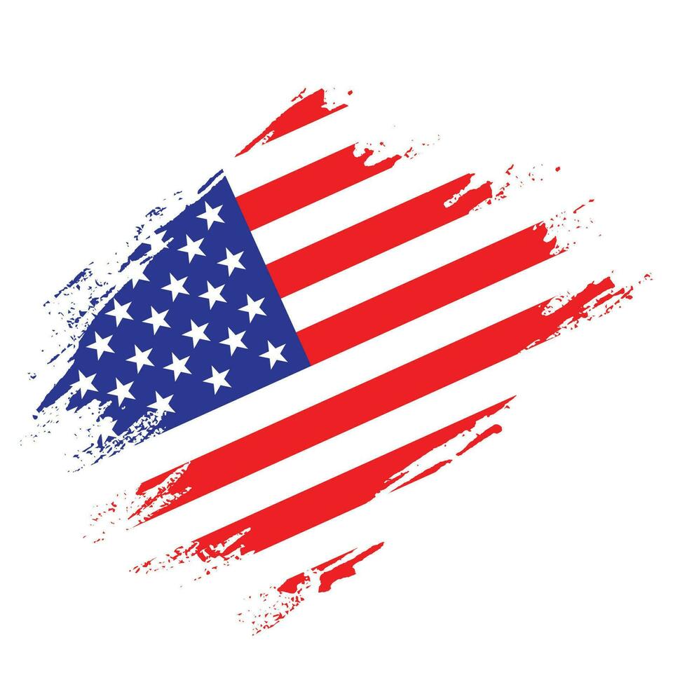 New hand paint American abstract flag vector