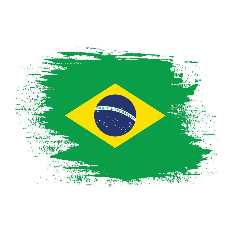 diseño de vector de bandera de textura de brasil