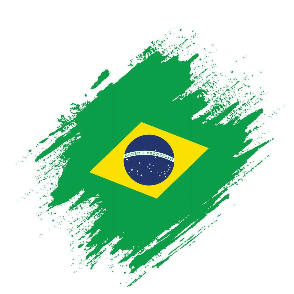 Colorful grunge effect Brazil flag vector