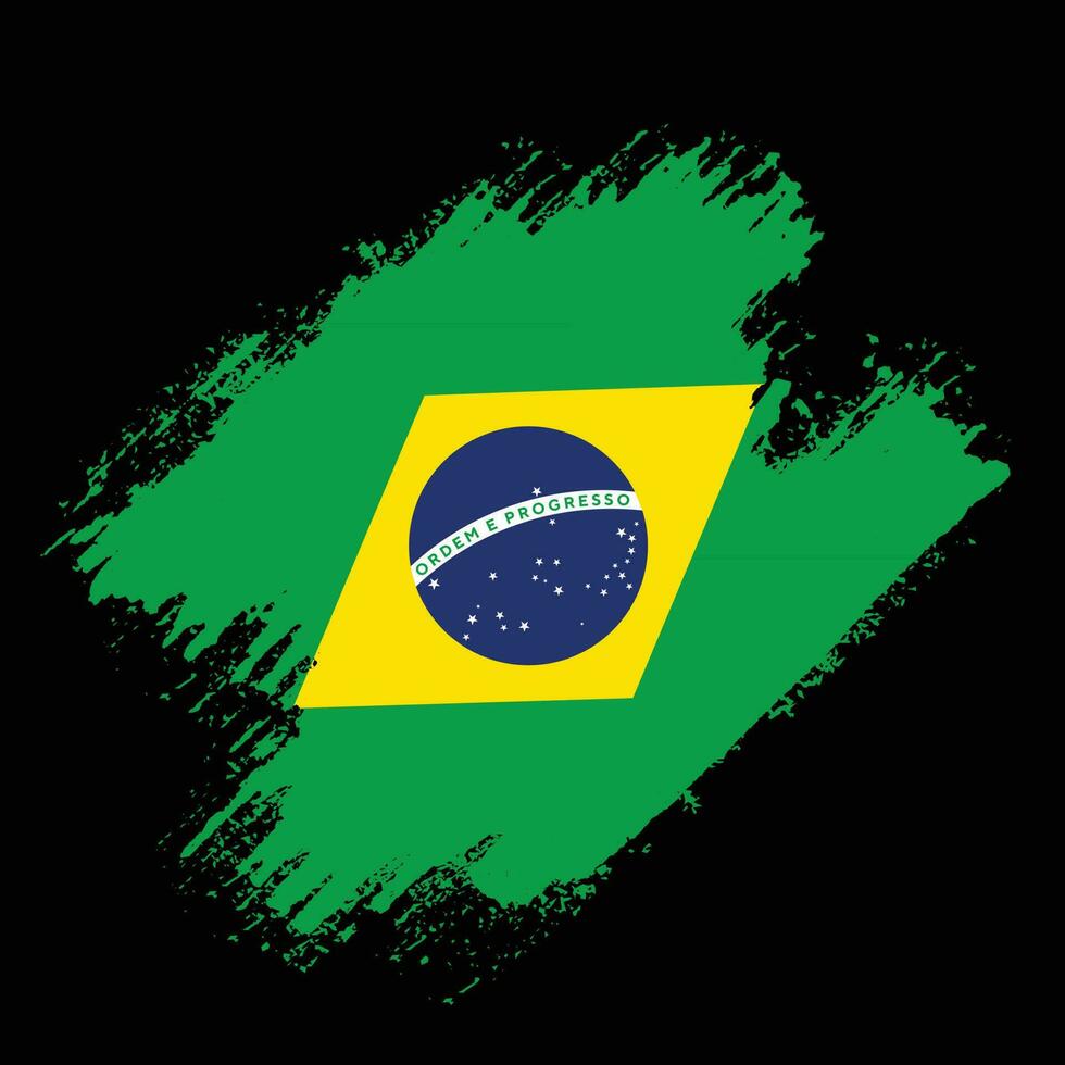 Brazil grunge flag vector