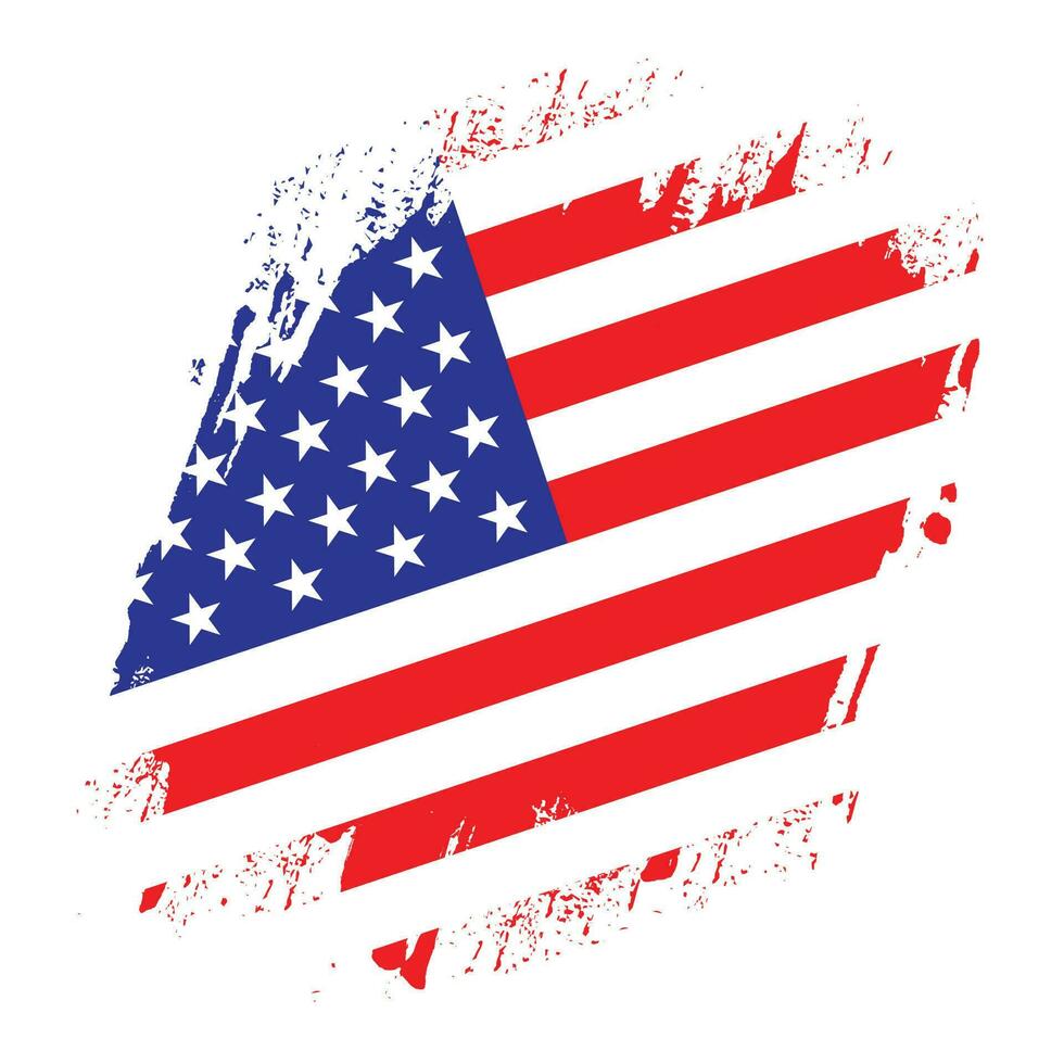 Abstract American grunge texture flag design vector