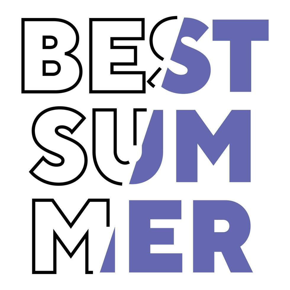 New simple summer quotes best summer colorful stock text effect typography tshirt design for print vector