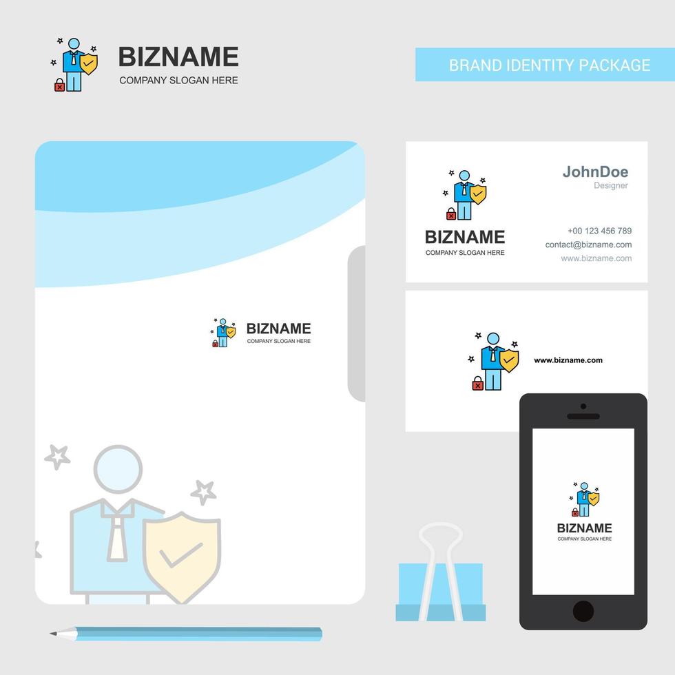 Employee Business Logo File Cover Visiting Card and Mobile App Design Vector Illustration