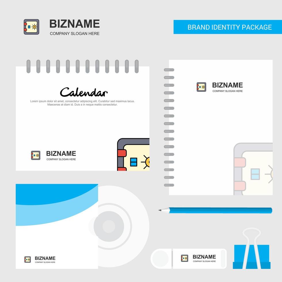 Locker Logo Calendar Template CD Cover Diary and USB Brand Stationary Package Design Vector Template