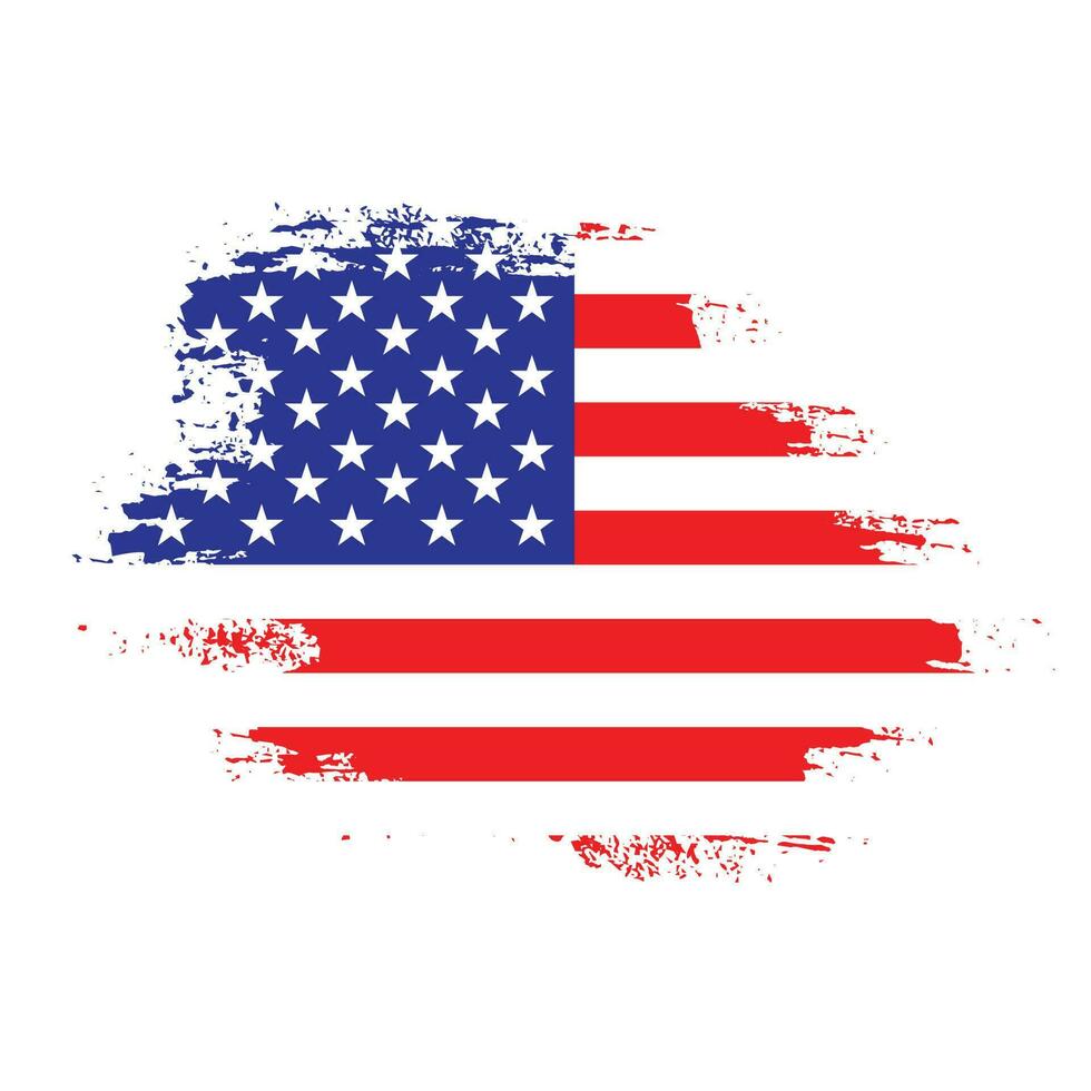 vector de bandera americana de pintura de mano