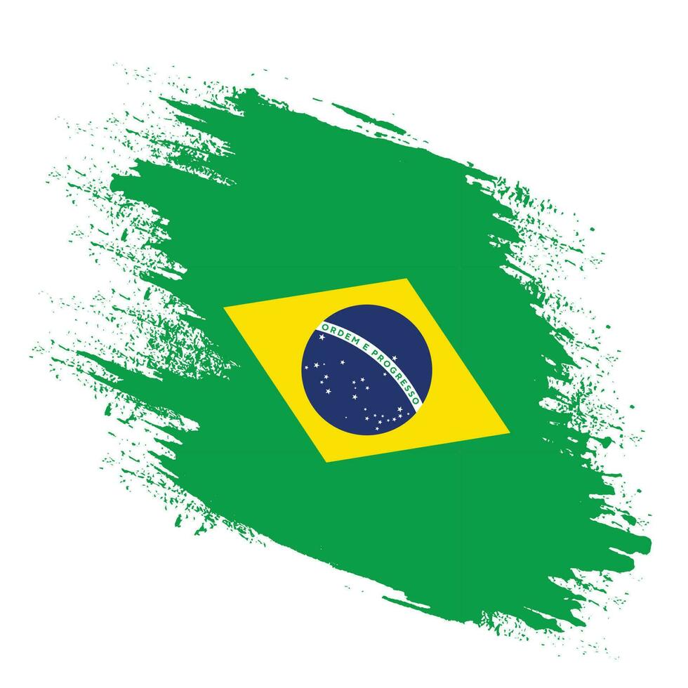 Creative Brazil grunge texture flag vector