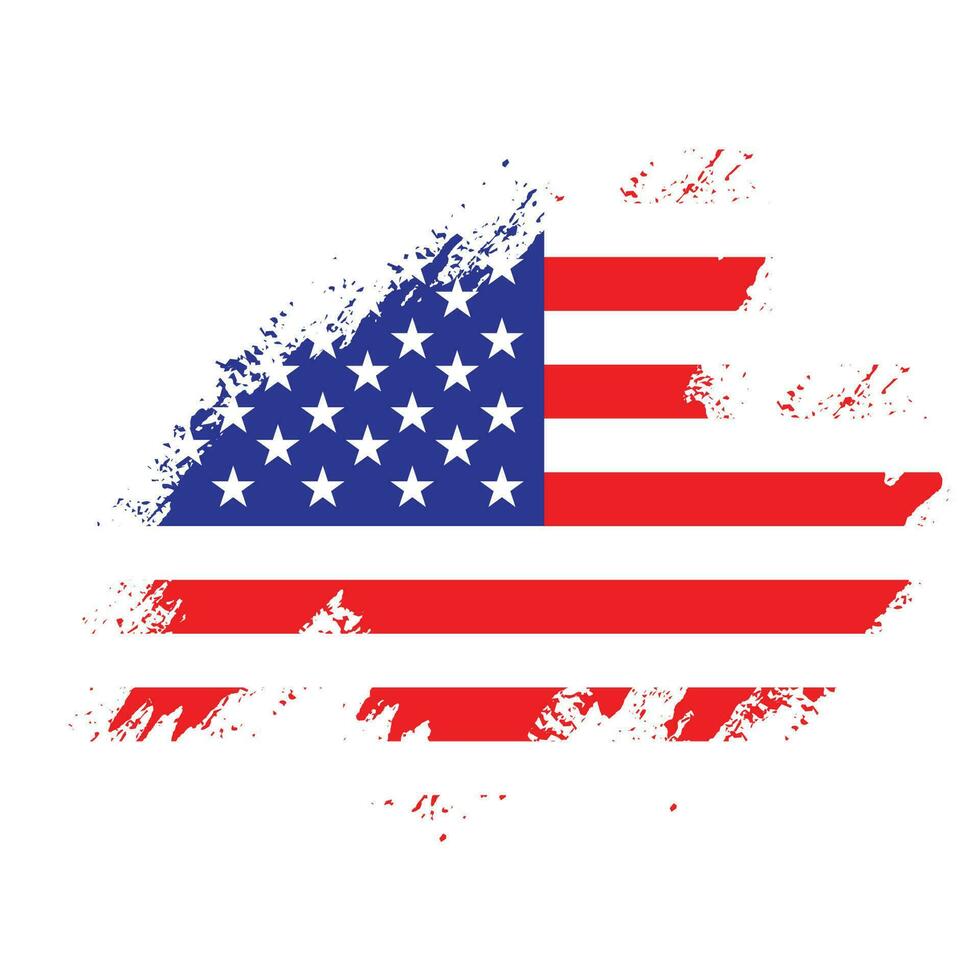 Faded distressed American flag vector