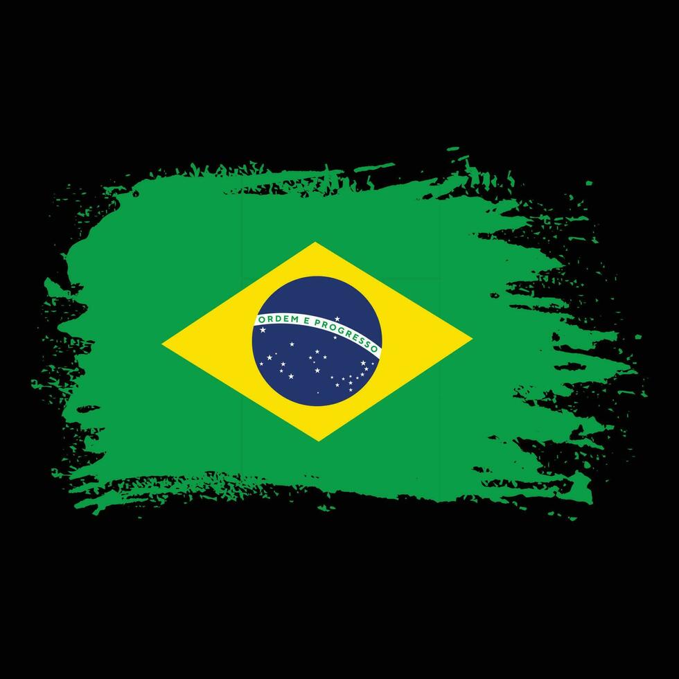 Grunge effect Brazil flag design vector