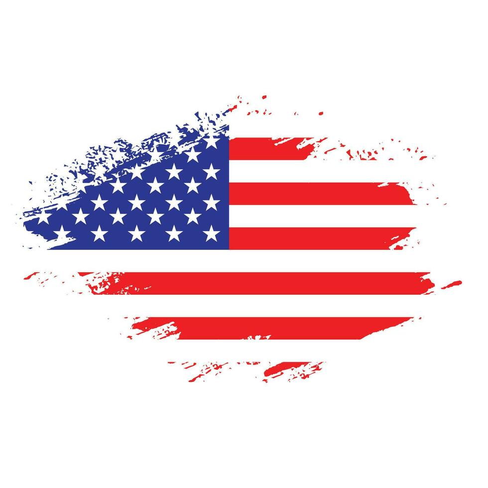 vector de bandera colorida de pintura de mano americana