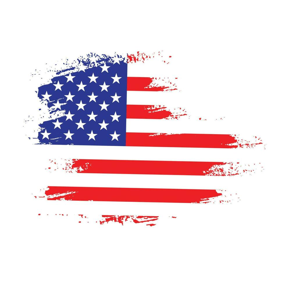 New brush grunge texture American flag vector