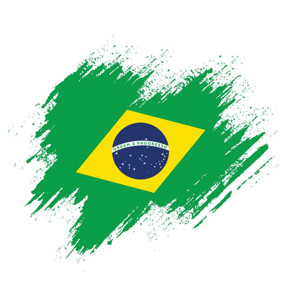 vector de bandera de brasil grunge abstracto profesional