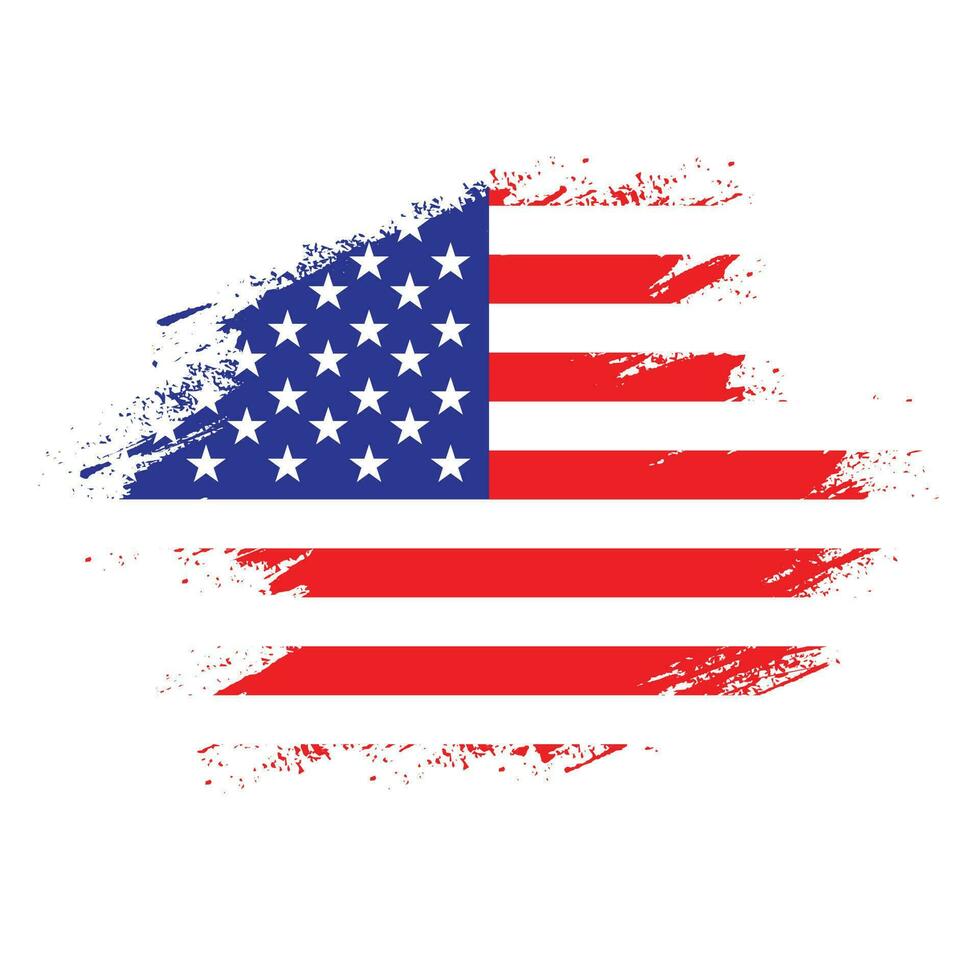Brush effect American grunge texture flag vector