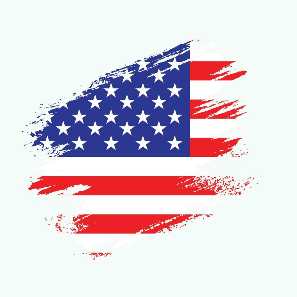 Abstract American grunge texture flag vector