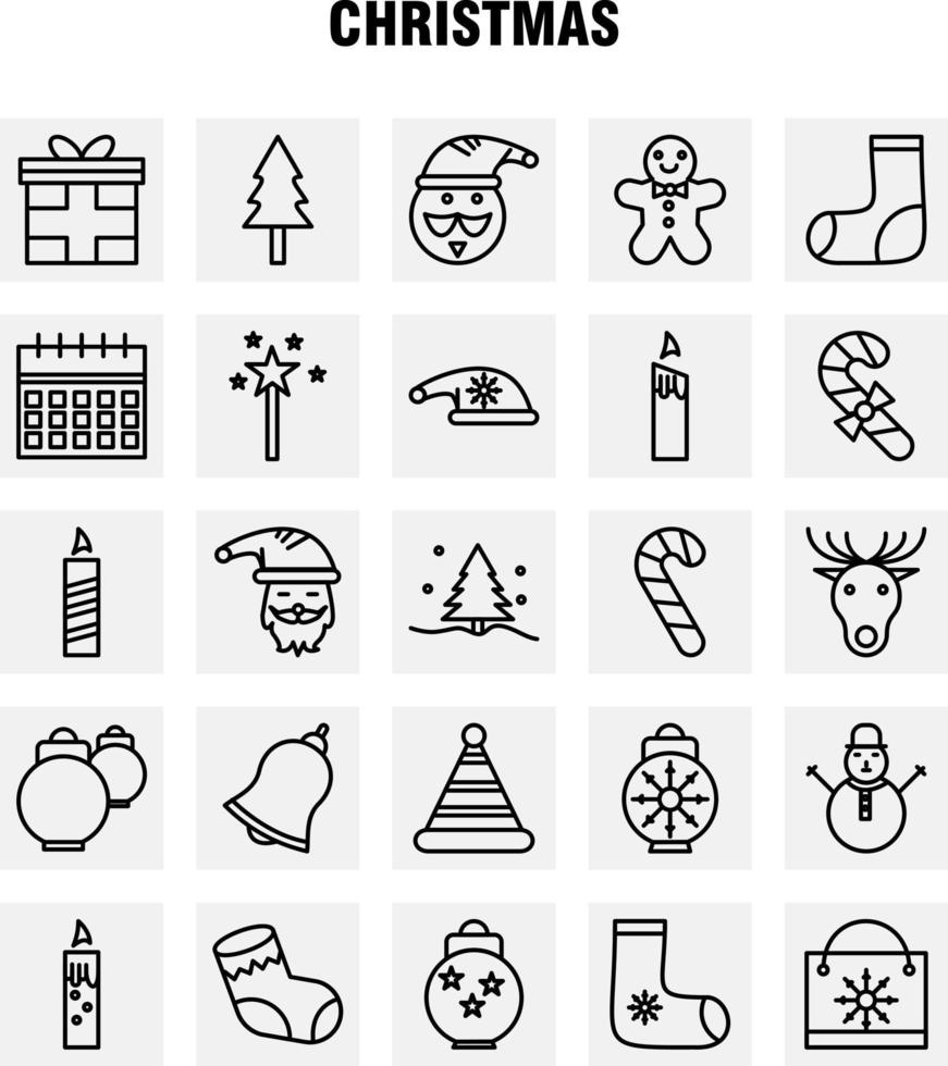 Christmas Line Icons Set For Infographics Mobile UXUI Kit And Print Design Include Sale Document File Text Music Sound Media Multimedia Collection Modern Infographic Logo and Pictogram vector