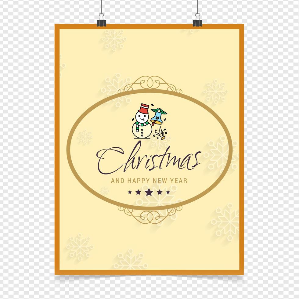 tarjeta de feliz navidad con diseño creativo y fondo claro vector