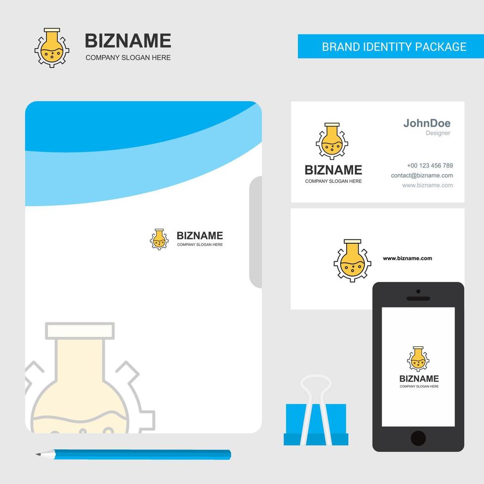 Flask Business Logo File Cover Visiting Card and Mobile App Design Vector Illustration