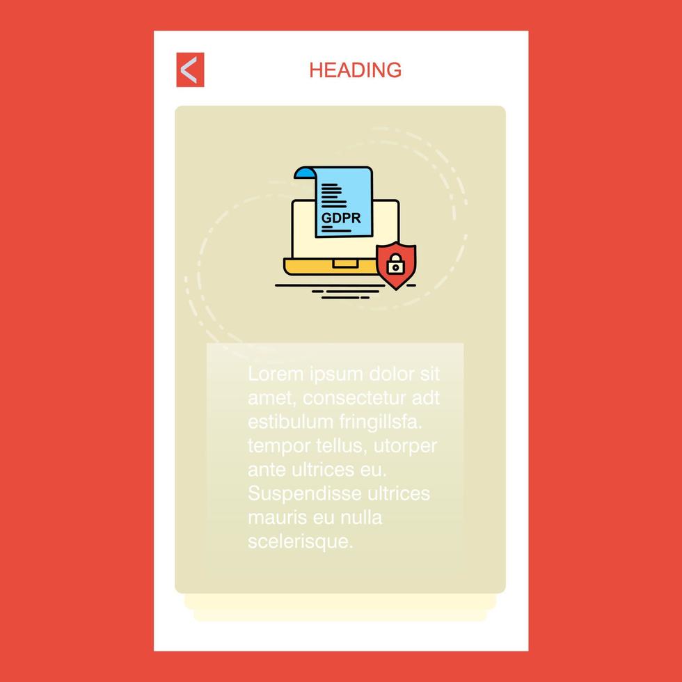 GDPR document on laptop mobile vertical banner design design Vector