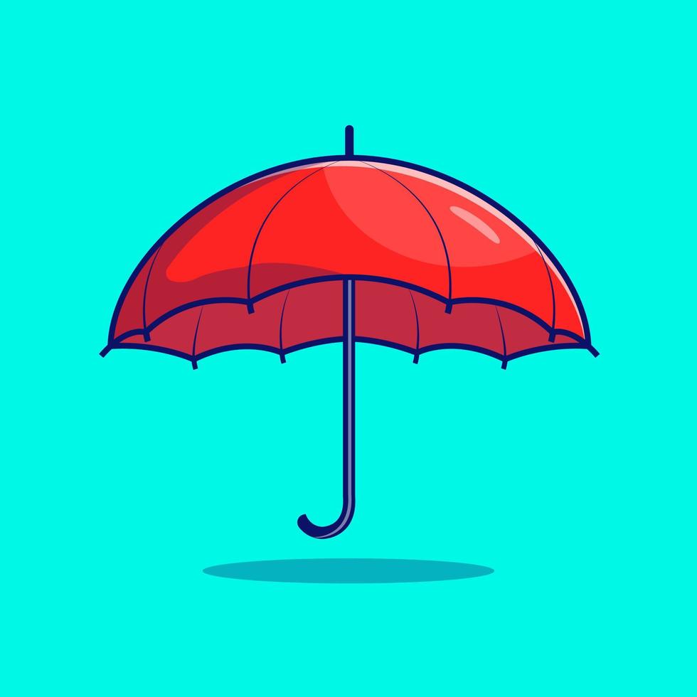 Umbrella vector illustration. Opened umbrella illustration in cartoon style