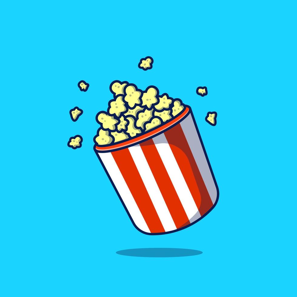 ilustración vectorial de palomitas de maíz. vector de diseño de cubo de palomitas de maíz