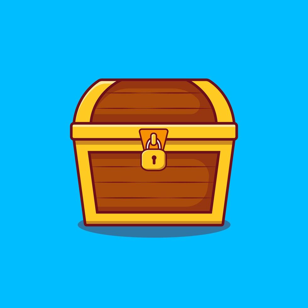 Treasure chest vector illustration. Treasure in cartoon style design