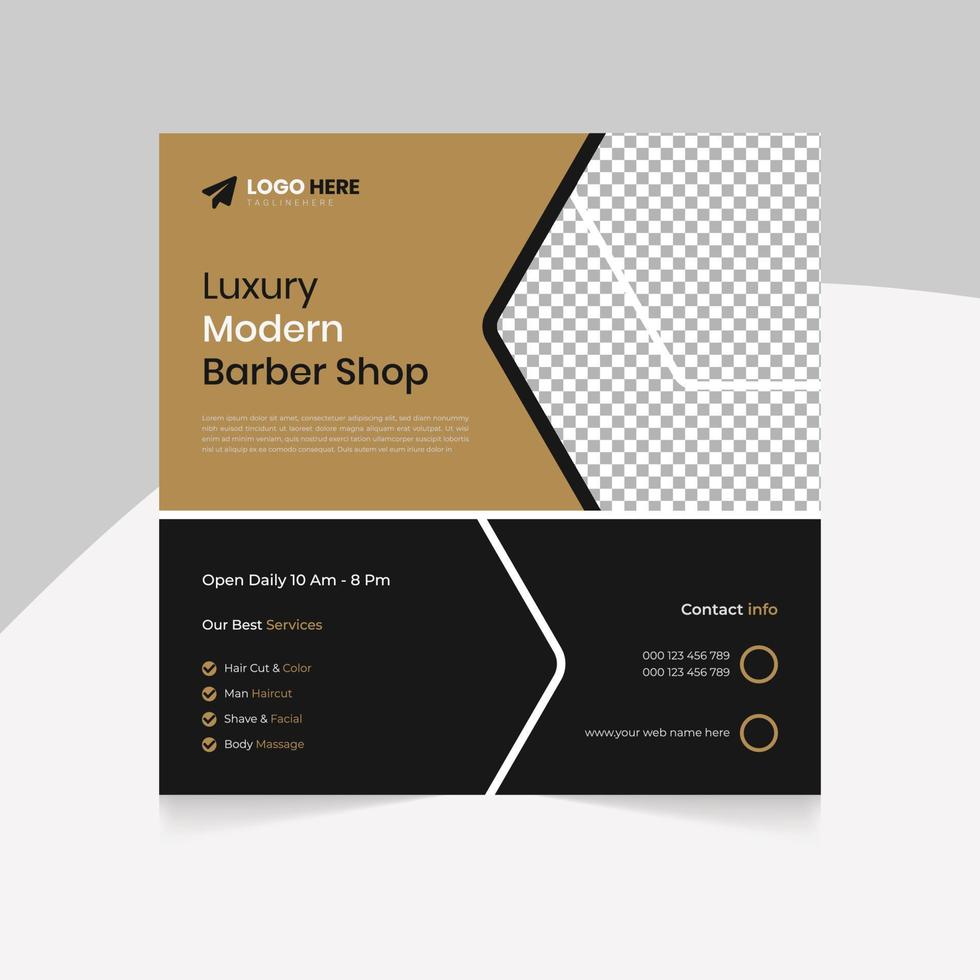 Modern business Barbershop social media square  post banner template vector