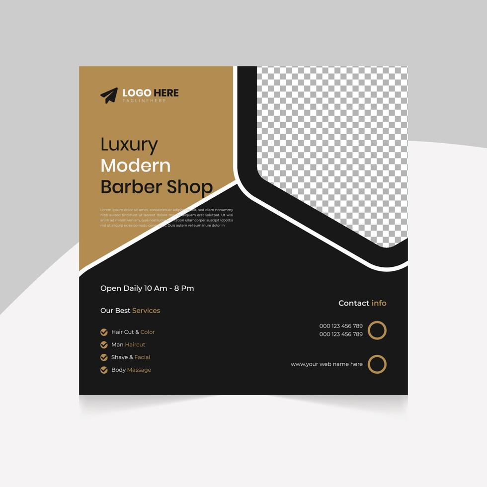 Modern business Barbershop social media square  post banner template vector