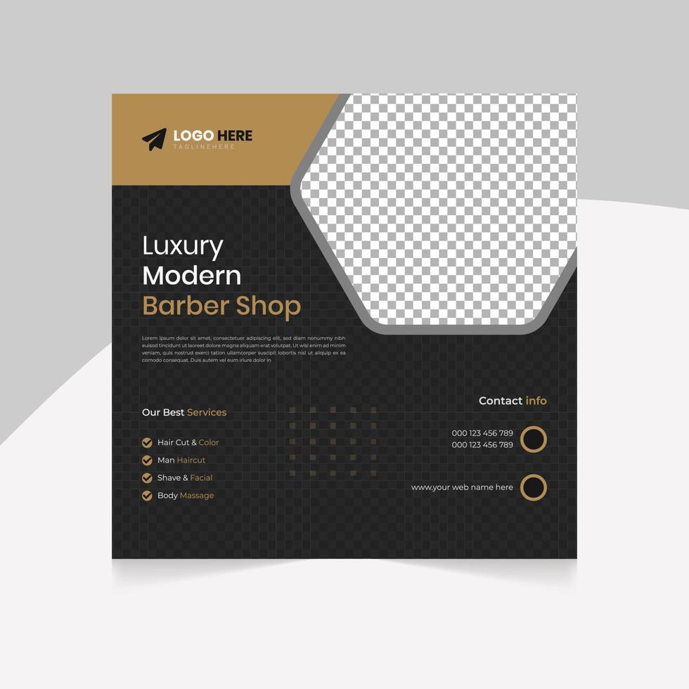 Modern business Barbershop social media square  post banner template vector