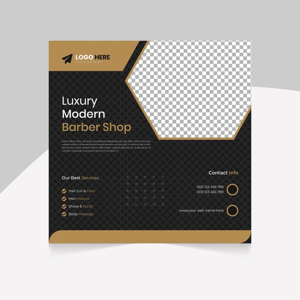 Modern business Barbershop social media square  post banner template vector