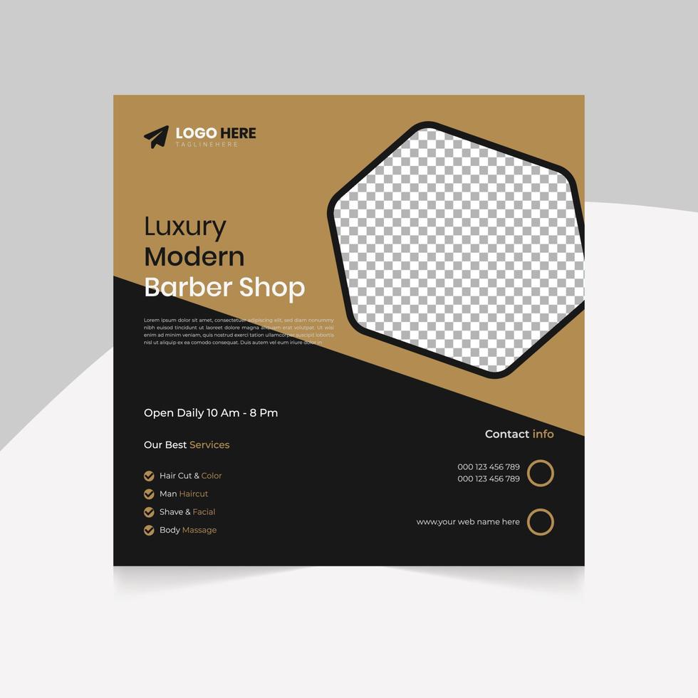 Modern business Barbershop social media square  post banner template vector