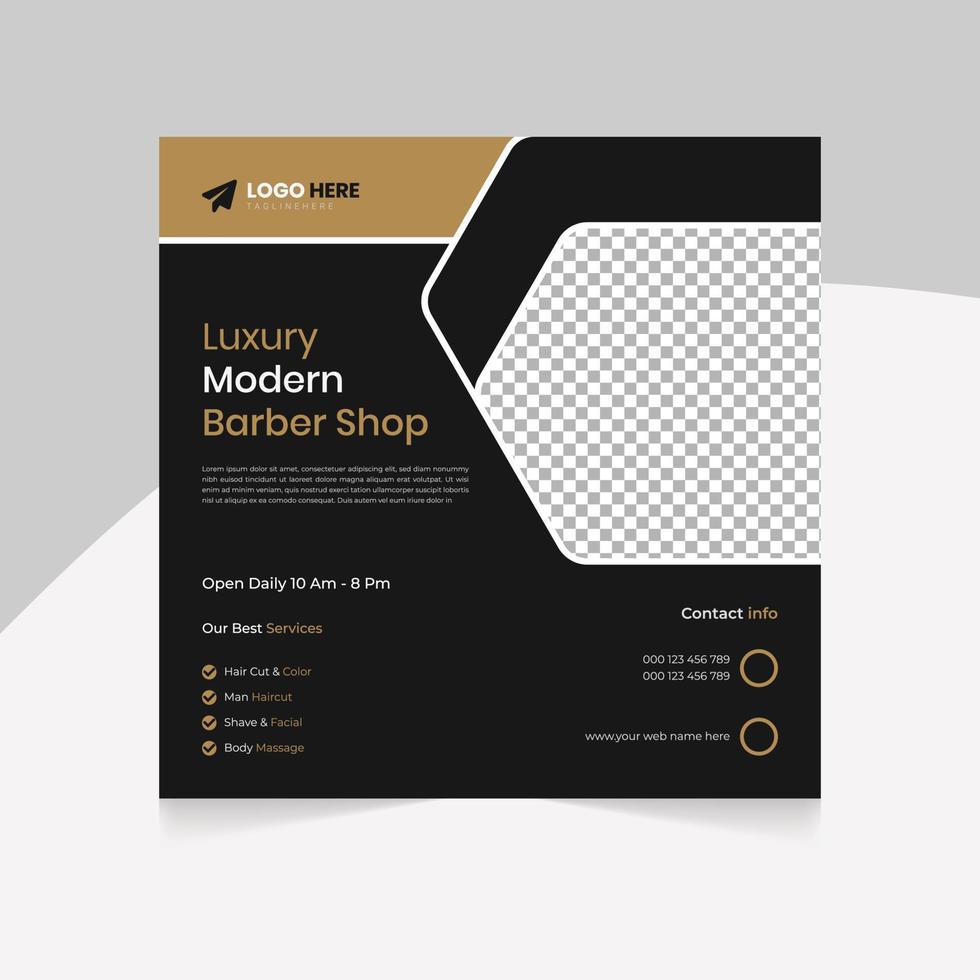 Modern business Barbershop social media square  post banner template vector