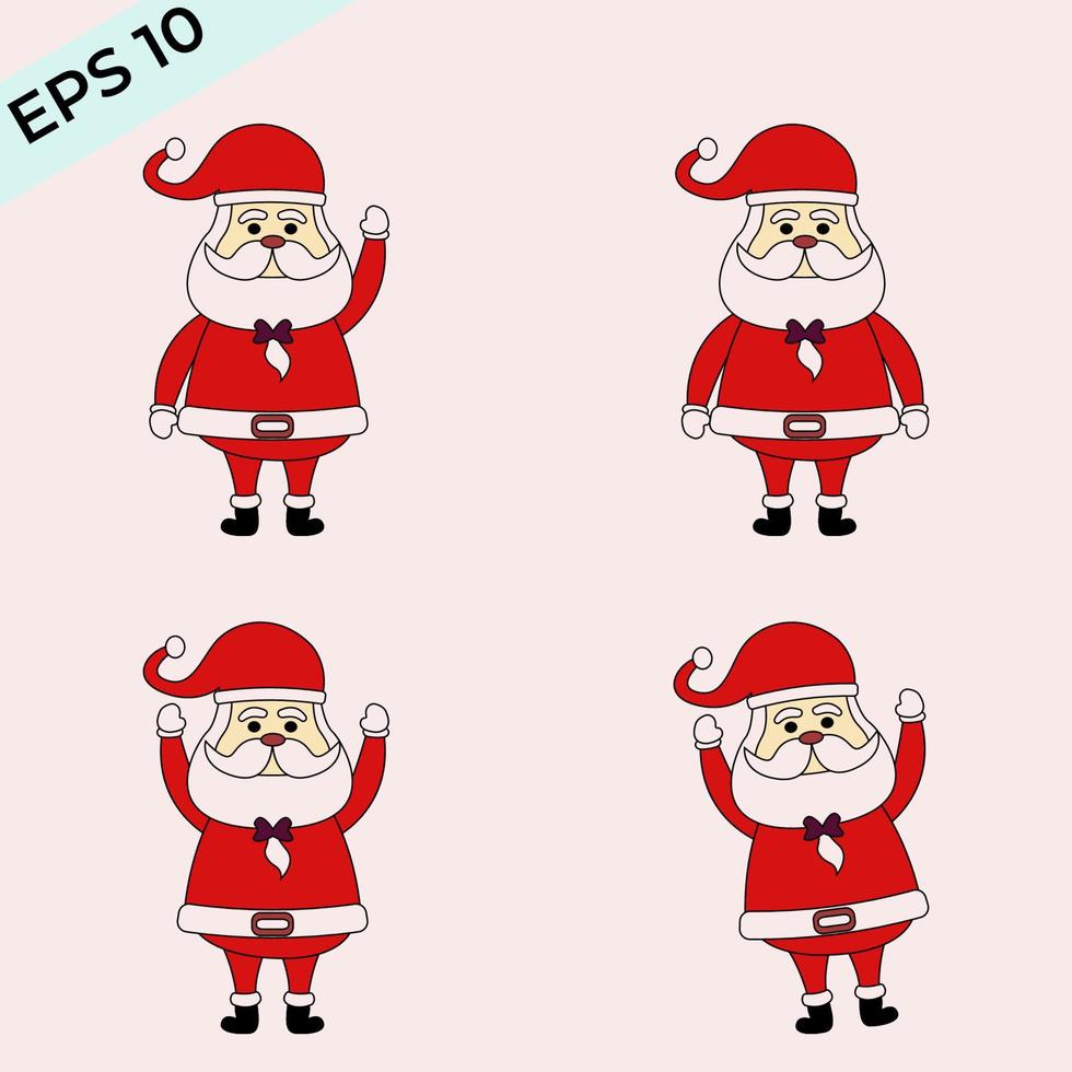 colección de navidad santa. pasos vectoriales 10. fácil de editar vector