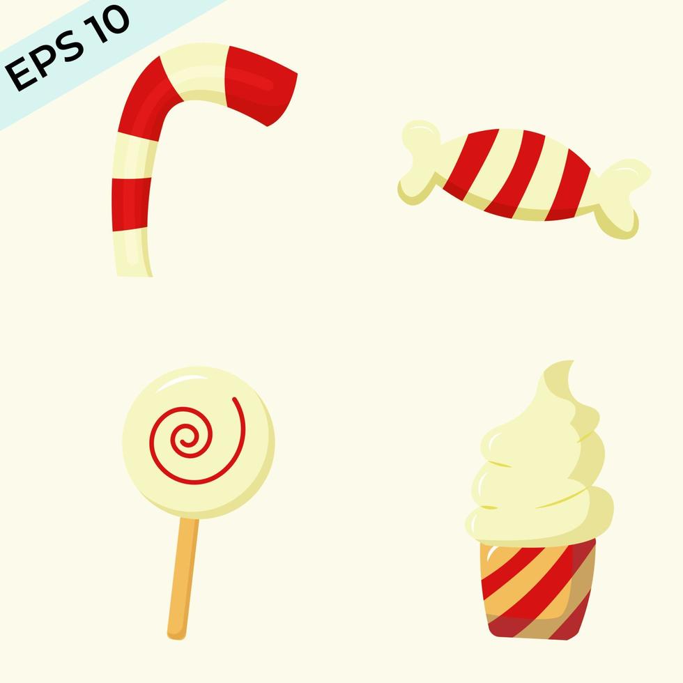 Christmas Sweet Food Collection. vector eps 10. easy to edit