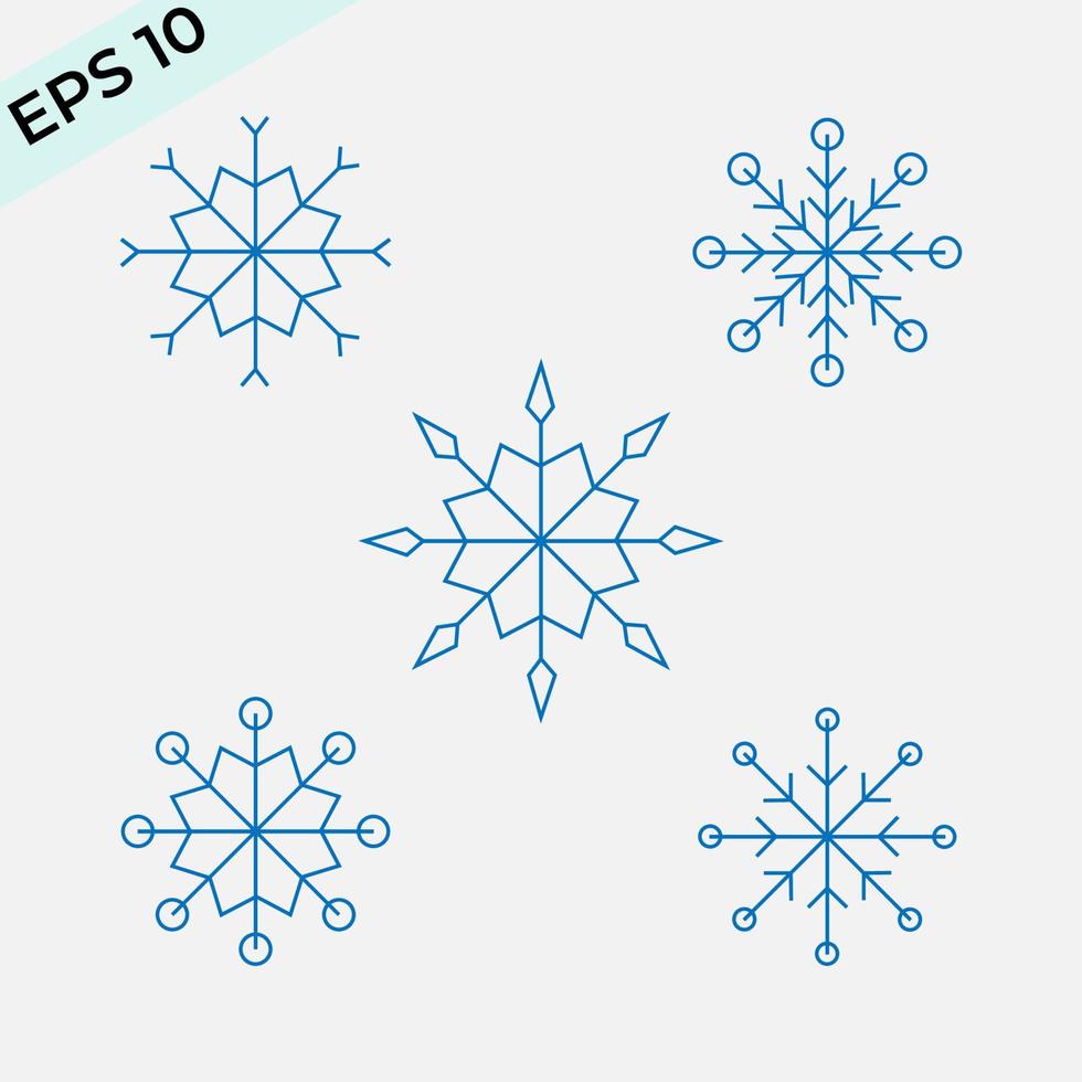 colección de copos de nieve de navidad. pasos vectoriales 10. fácil de editar vector