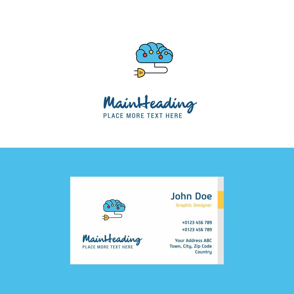Flat Brain circuit Logo and Visiting Card Template Busienss Concept Logo Design vector