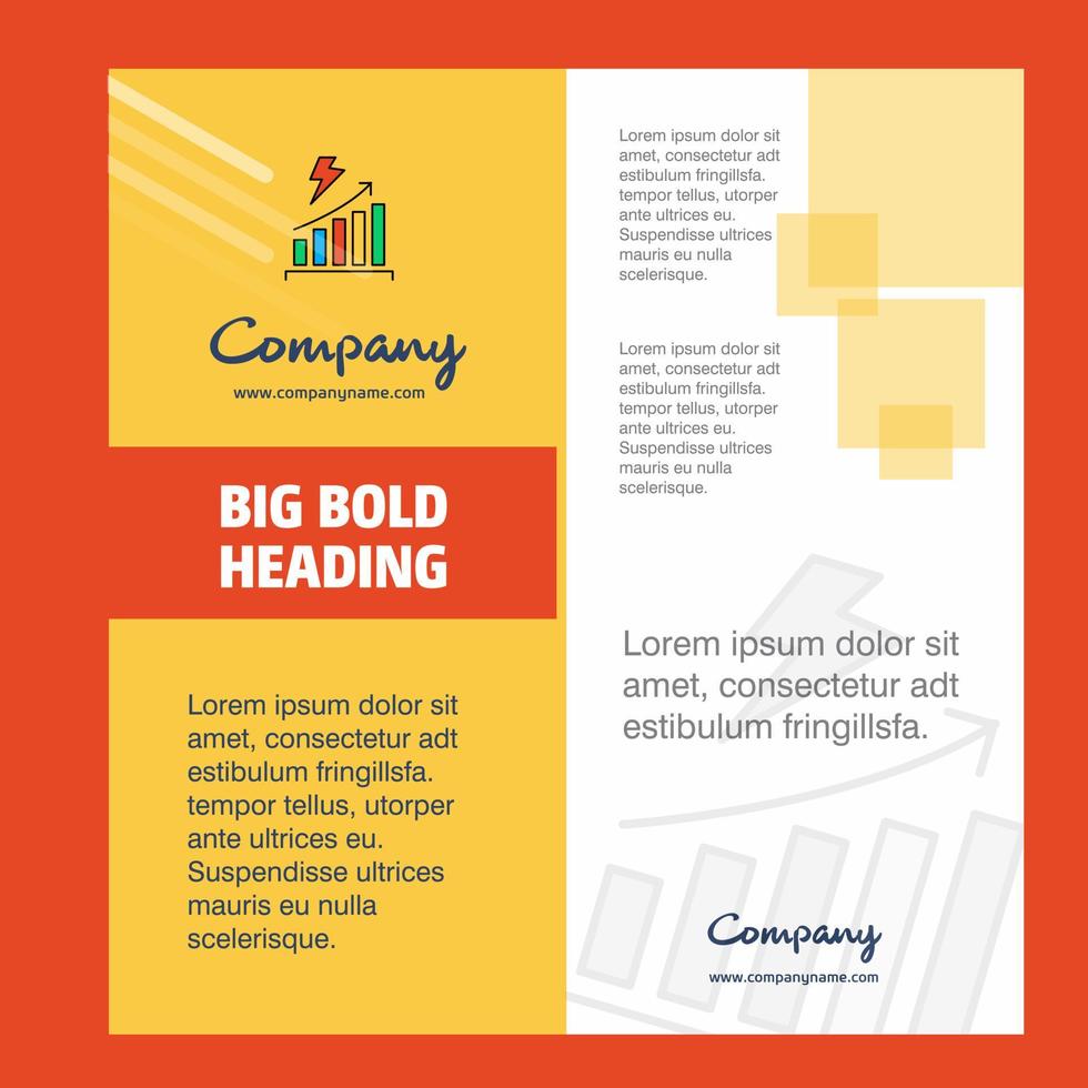 Graph rising Company Brochure Title Page Design Company profile annual report presentations leaflet Vector Background