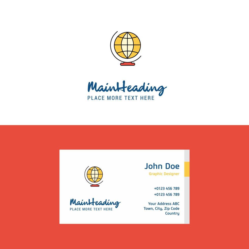 logotipo de globo terráqueo plano y plantilla de tarjeta de visita diseño de logotipo de concepto de negocio vector