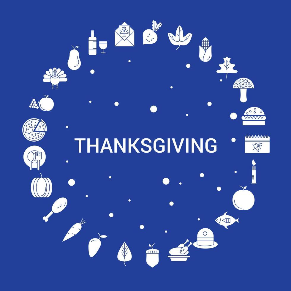 Thanksgiving Icon Set Infographic Vector Template