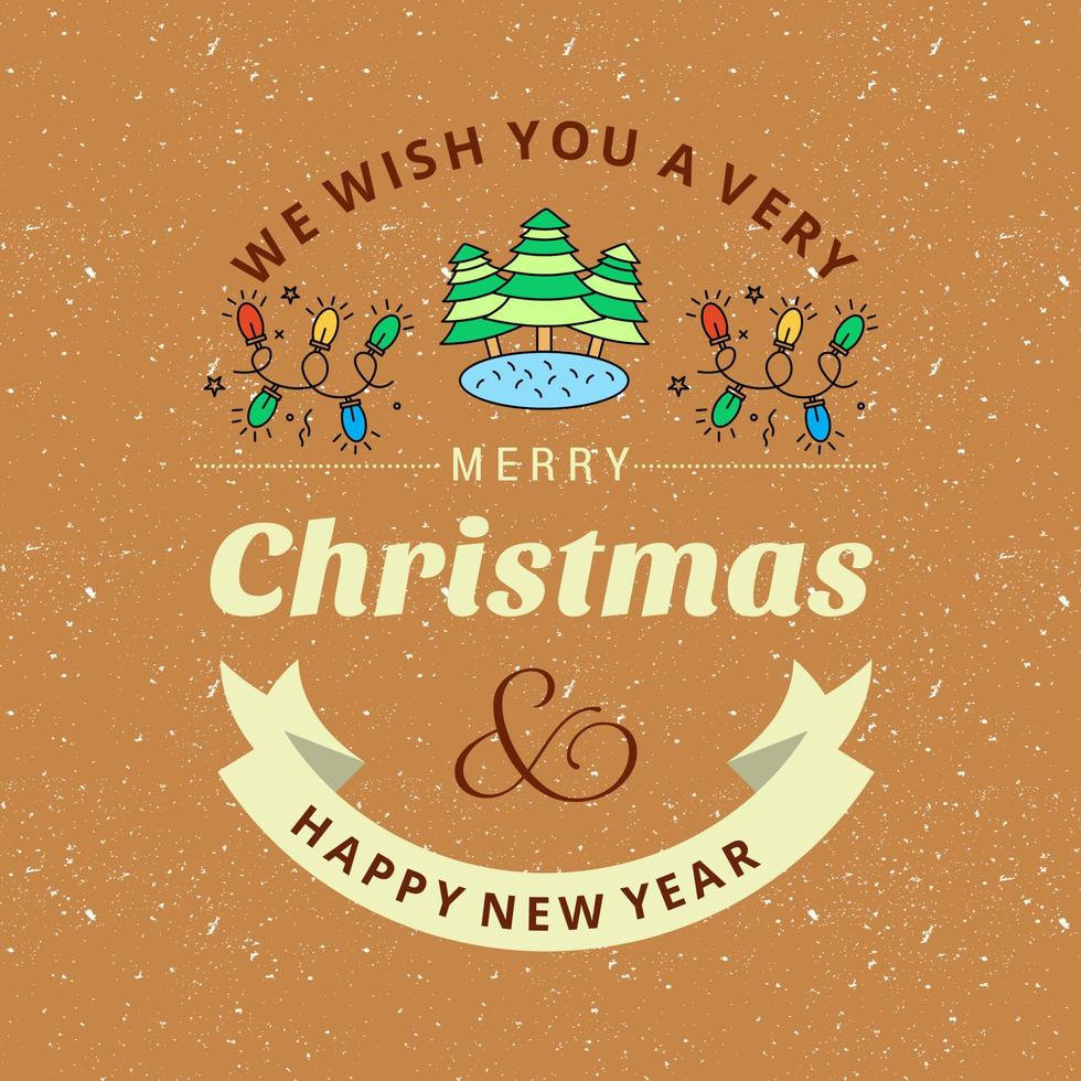 Christmas card design with elegant design and brown background vector