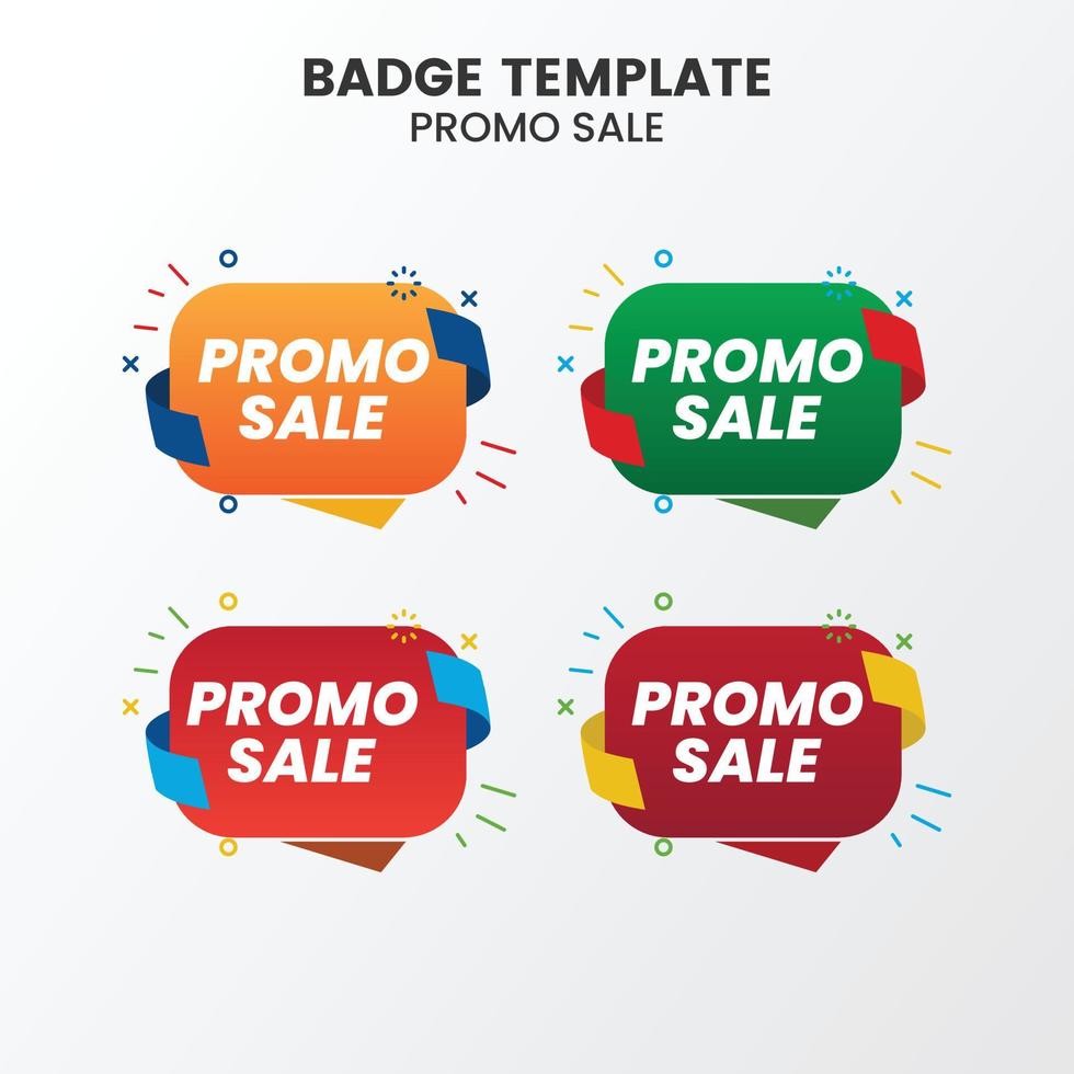 Flat sale badge template collection vector