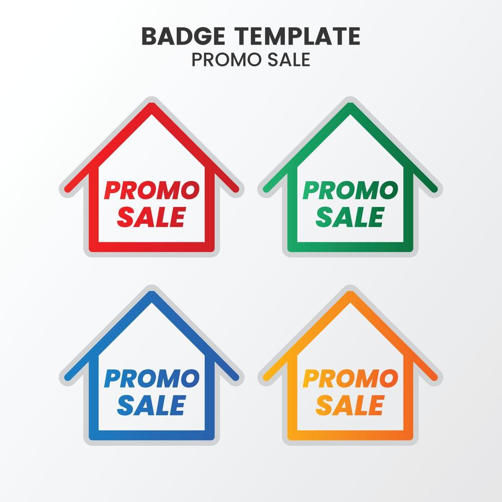 Flat sale badge template collection vector