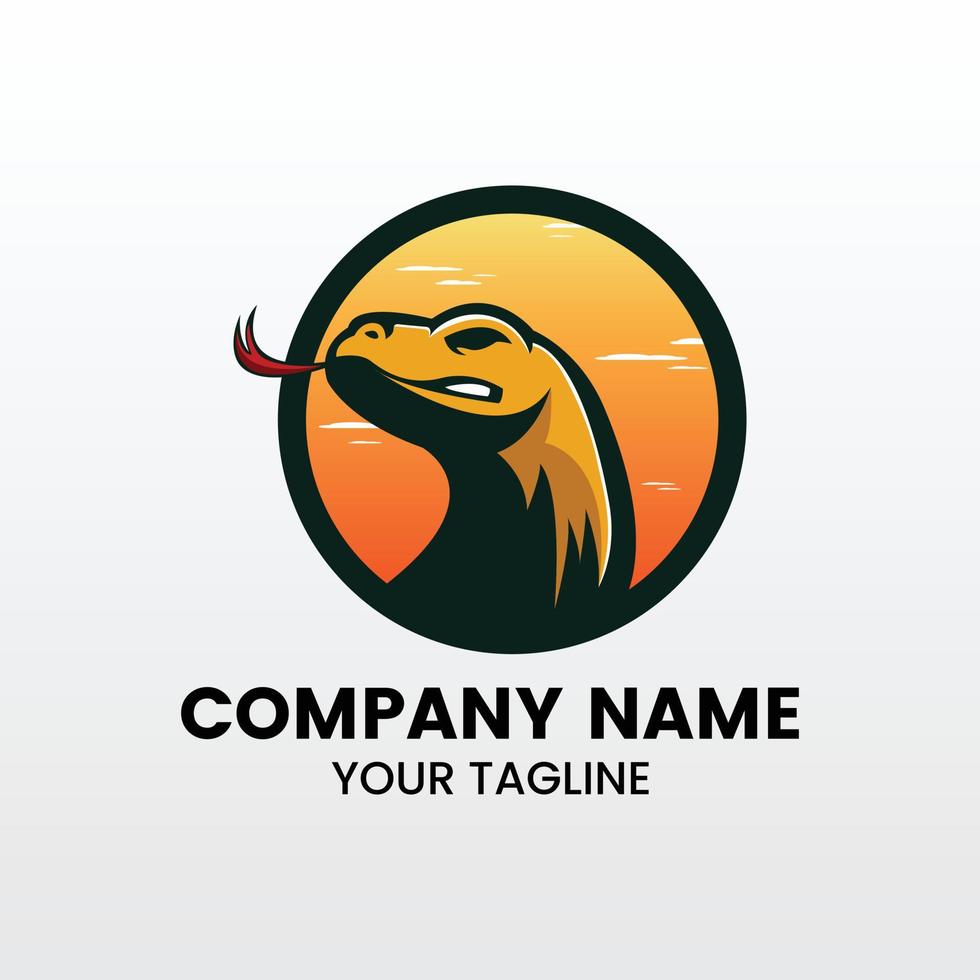 inspiring komodo dragon logo template vector