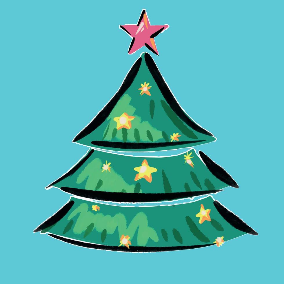 christmas tree illustration vector