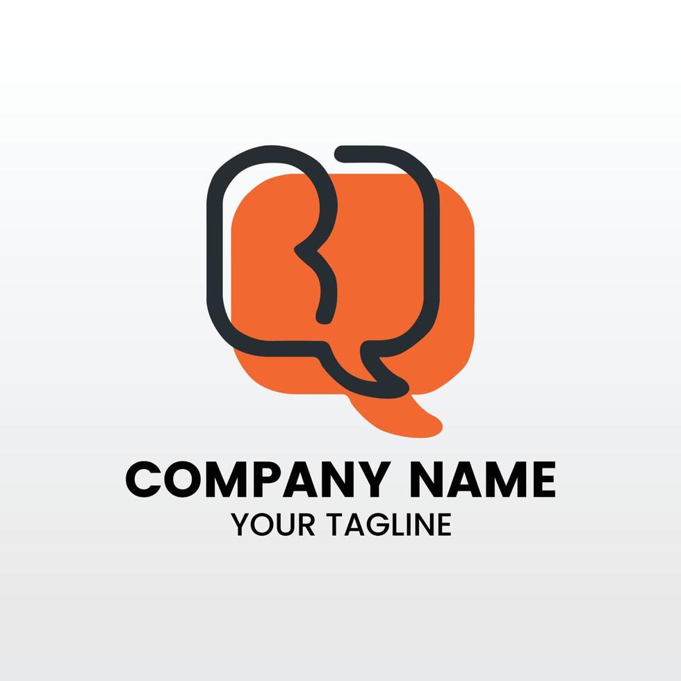 inspiring minimalist talk social media logo template vector