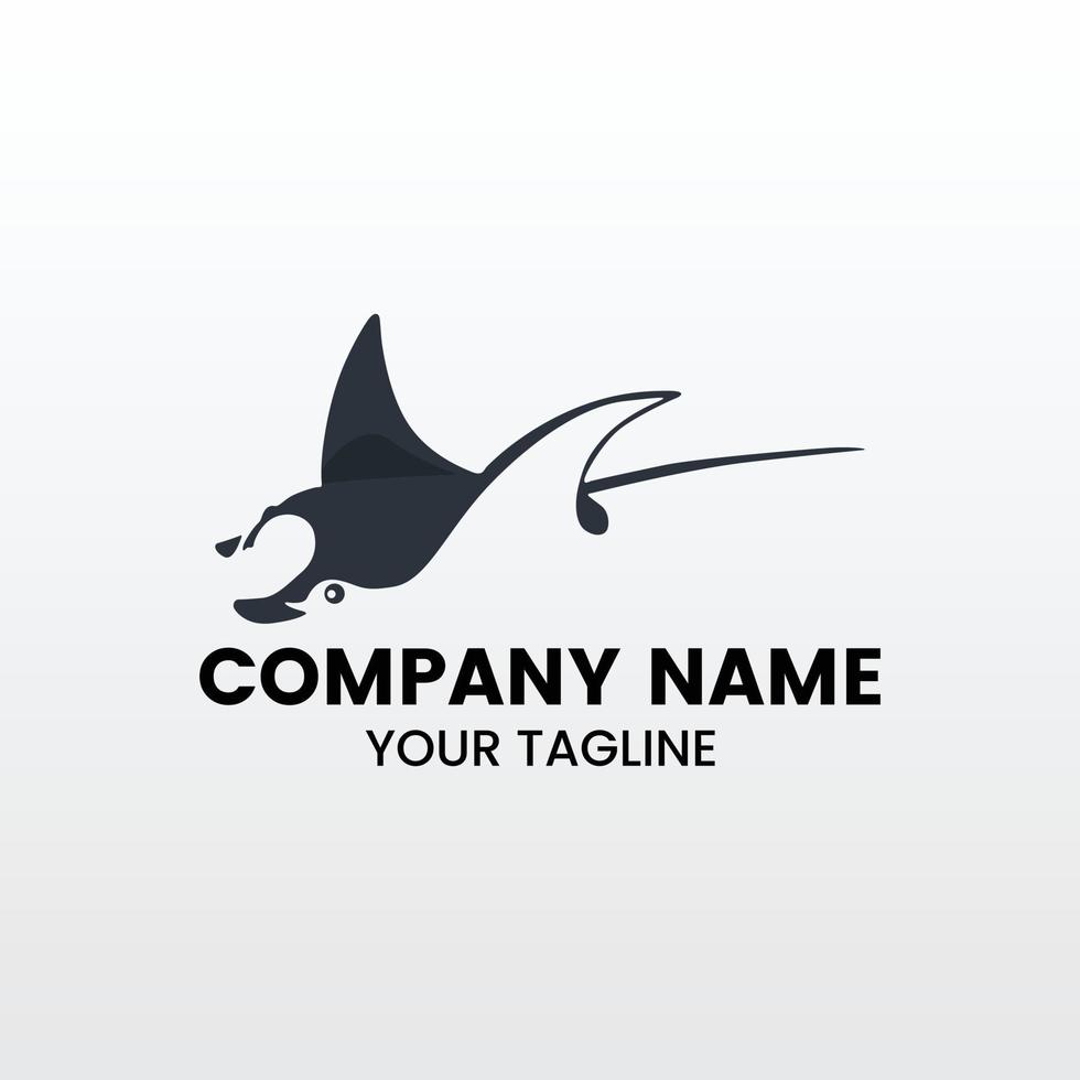 inspiring minimalist silhouette stingray logo template vector