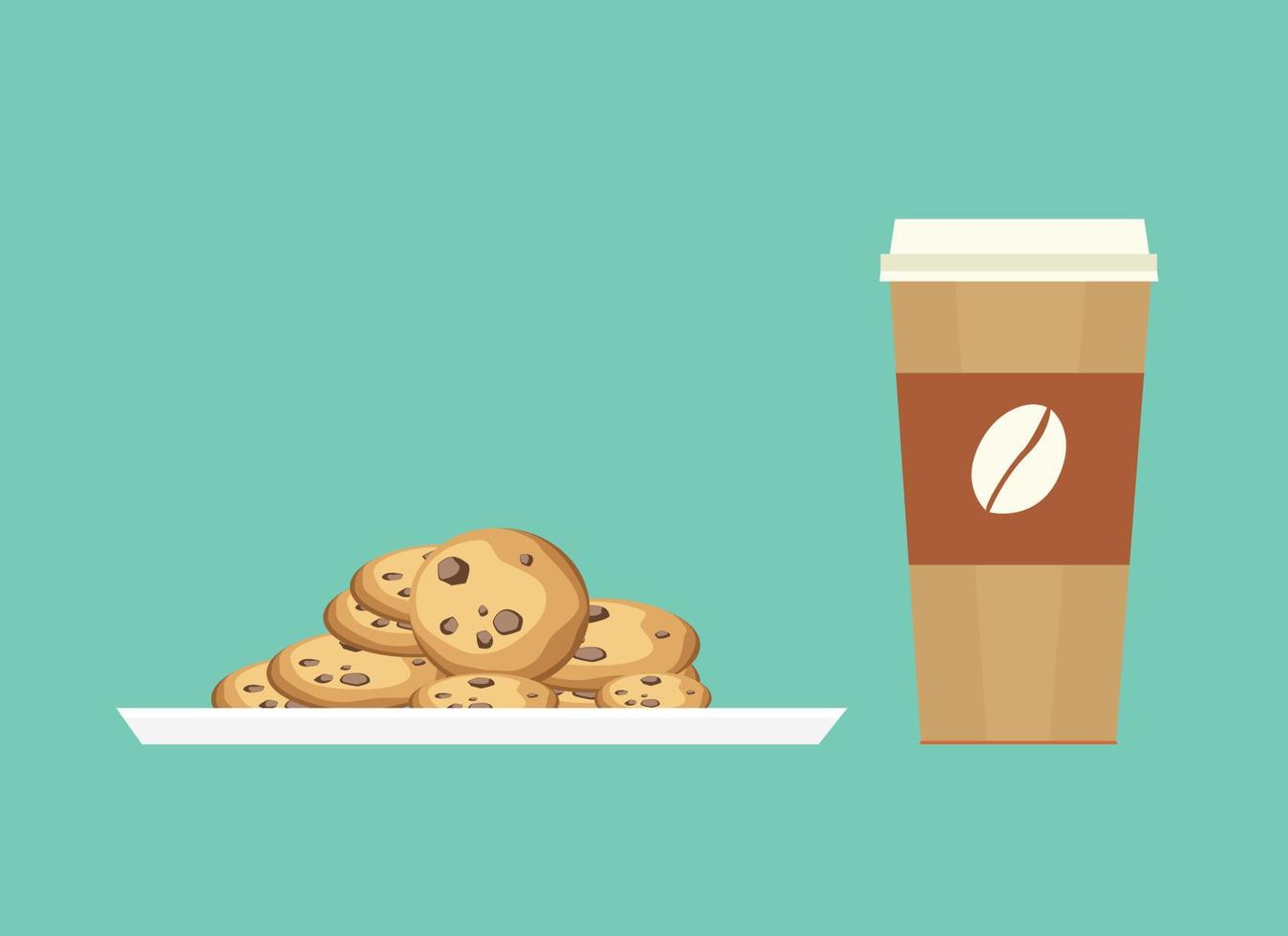 chocolate chip cookies is the best companion to eat together vector