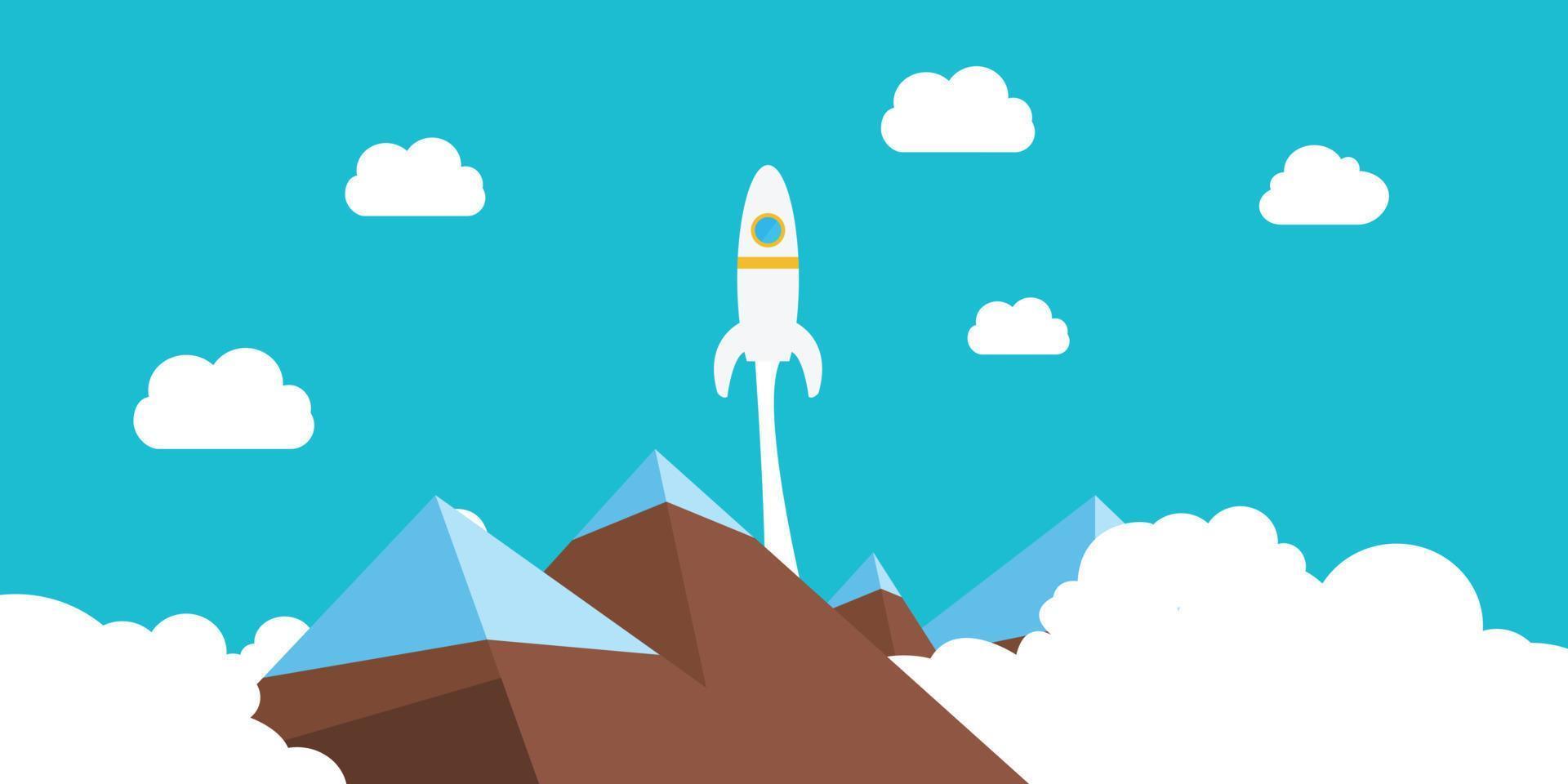 rocket launch to illustrate success in business or competition vector