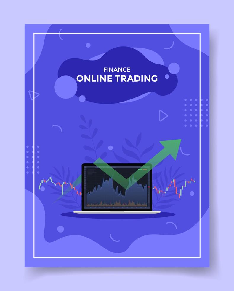 stock market trading concept for template of banners, flyer, books, and magazine cover vector