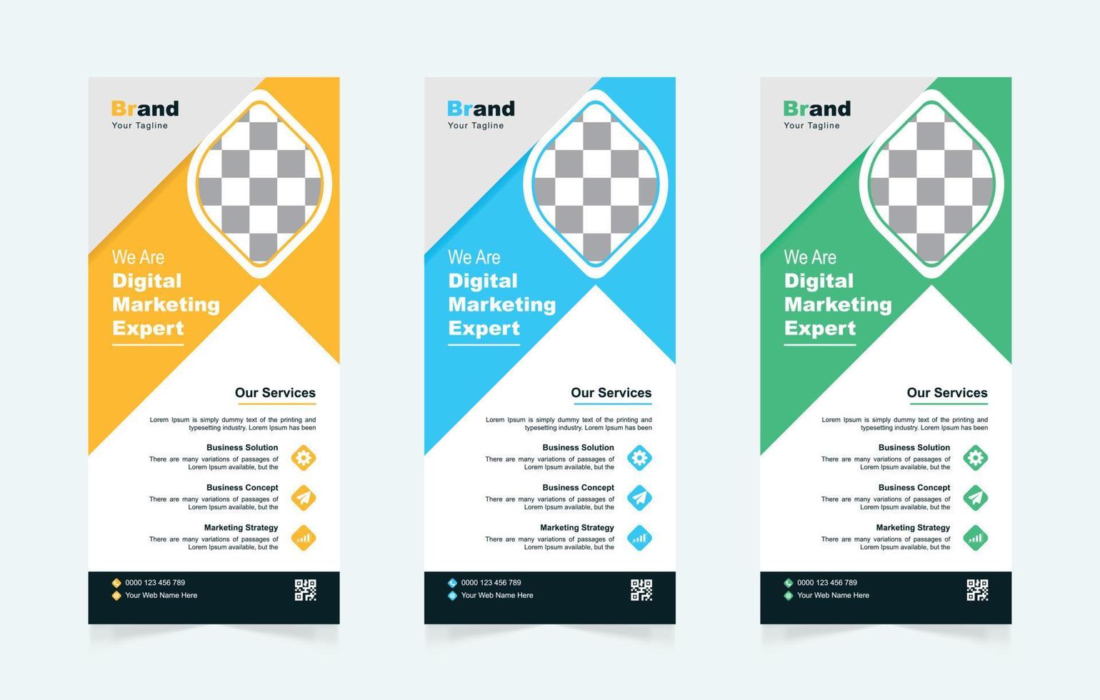 Digital marketing agency rack card or dl flyer template vector