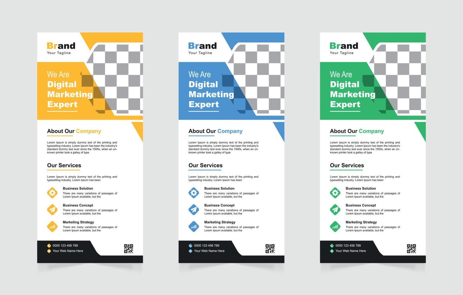 Digital marketing agency rack card or dl flyer template vector