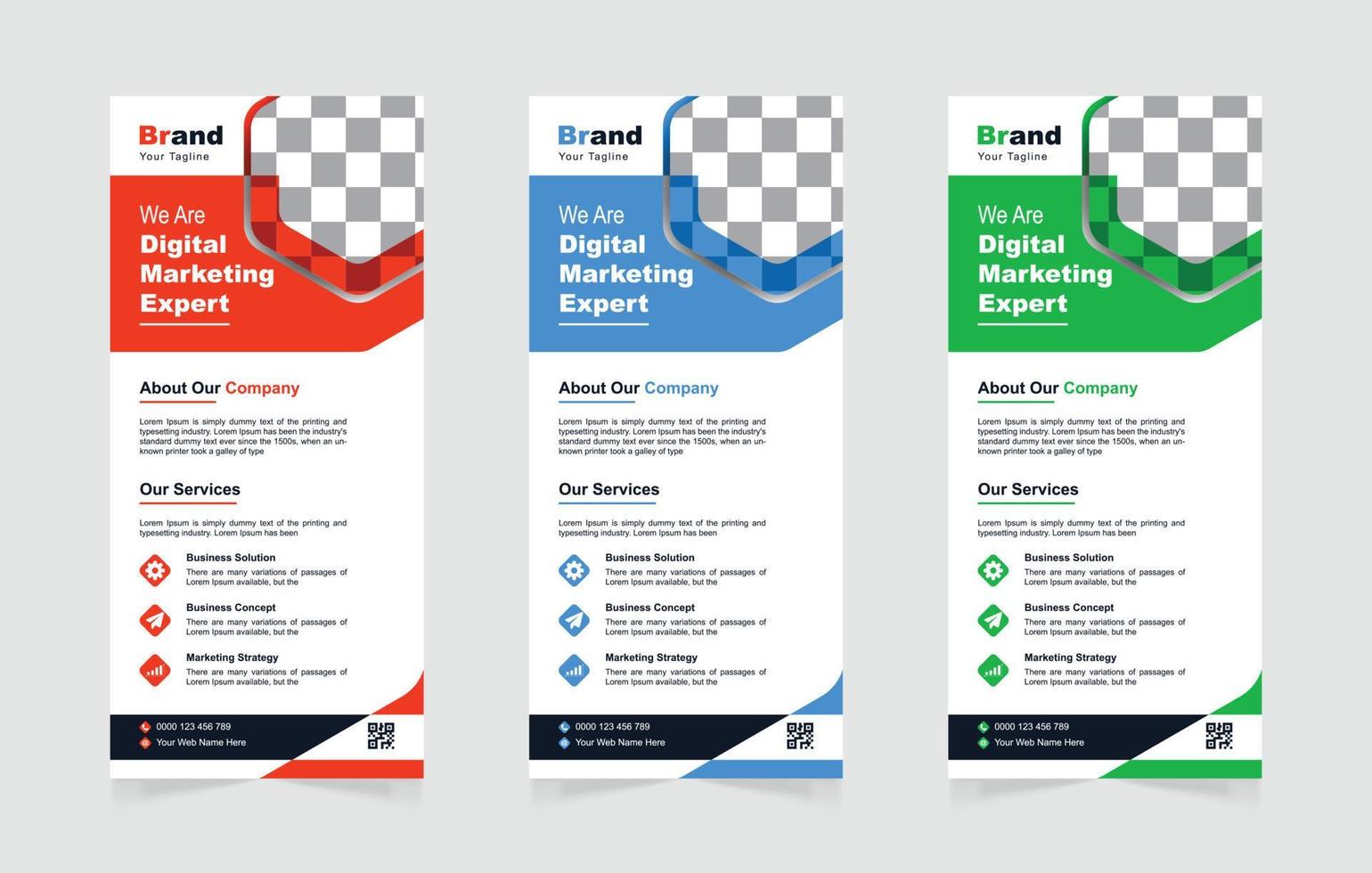 Corporate  business dl flyer or rack card design template vector